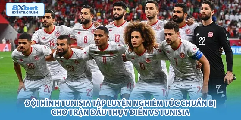 Đội hình Tunisia tập luyện nghiêm túc chuẩn bị cho trận đấu Thụy Điển vs Tunisia.